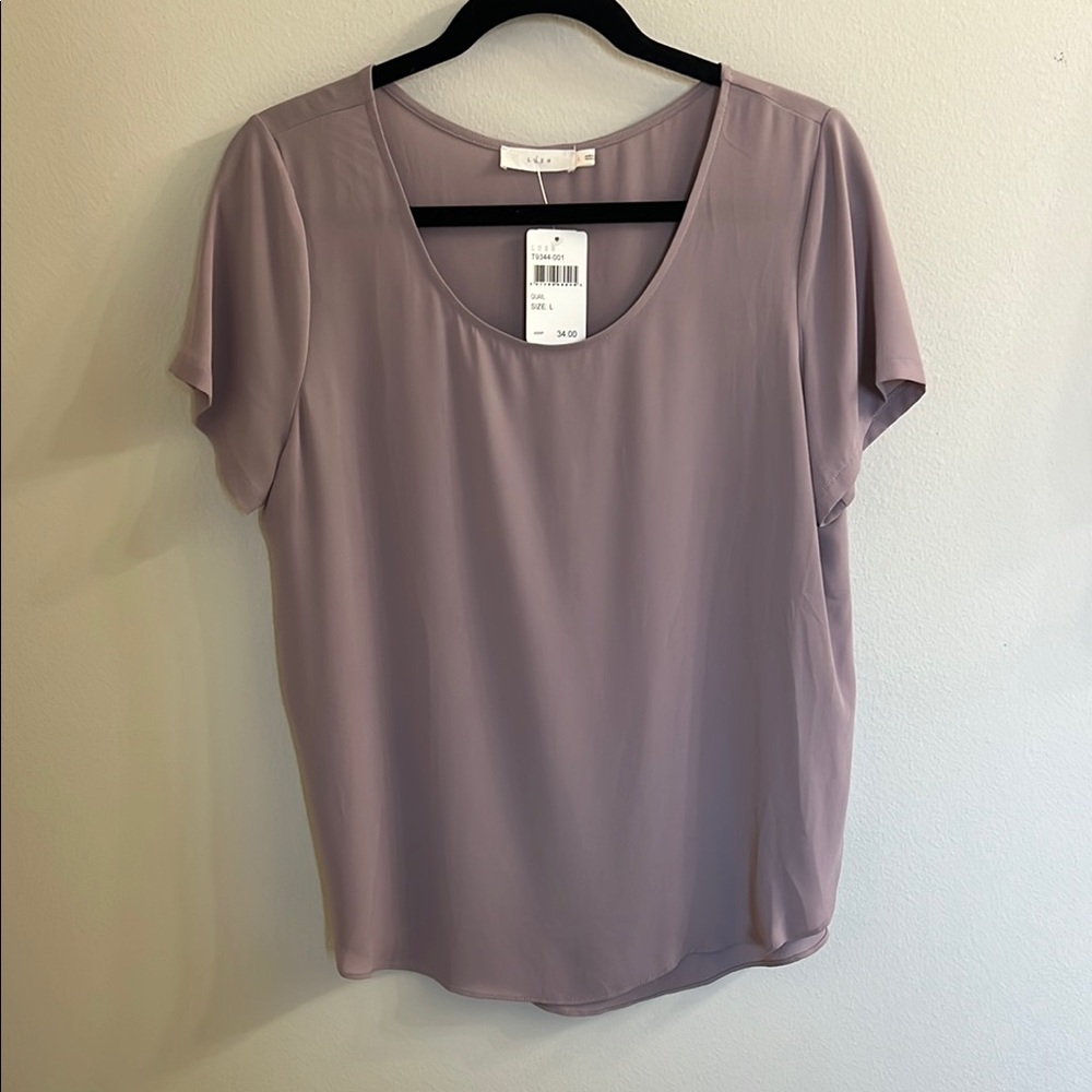 Lush Mauve Short Sleeve tulip side Blouse